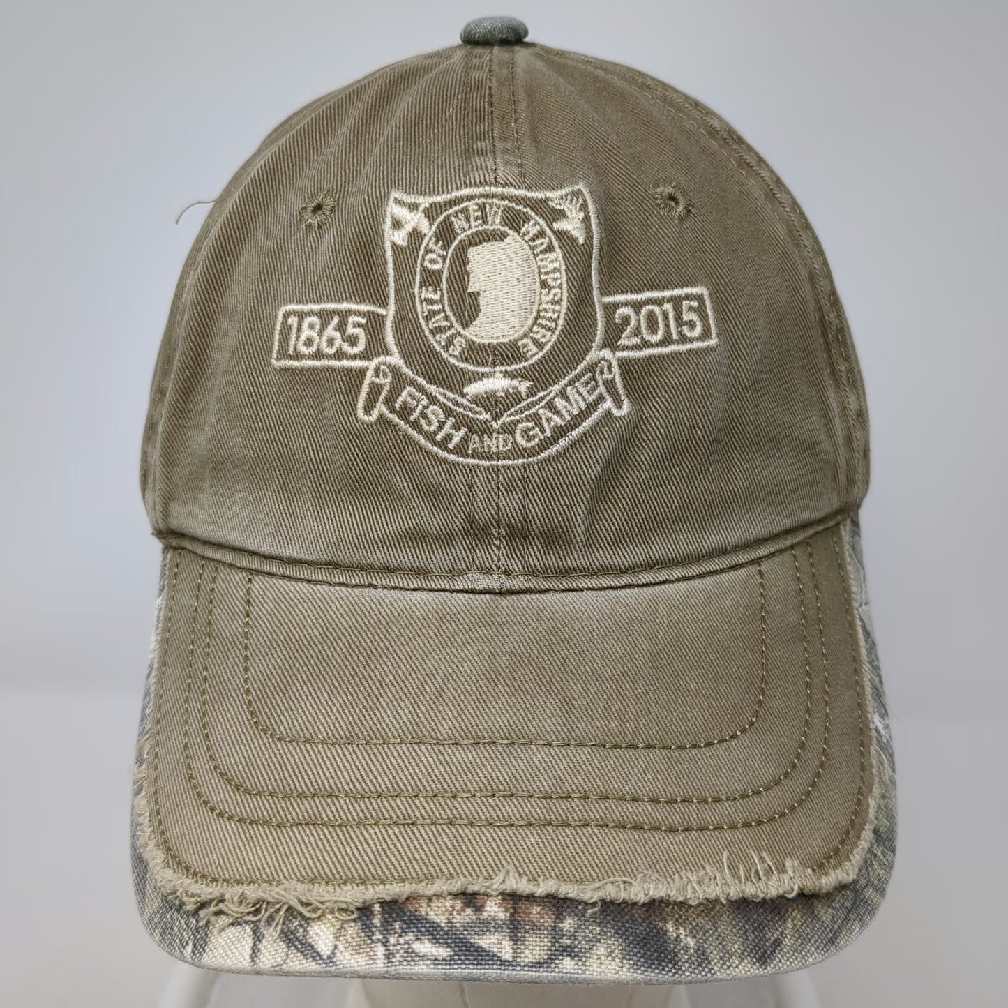 Outdoor Cap Baseball Brown One Size New Hampshire Fish Game 150 Years Camo Hat