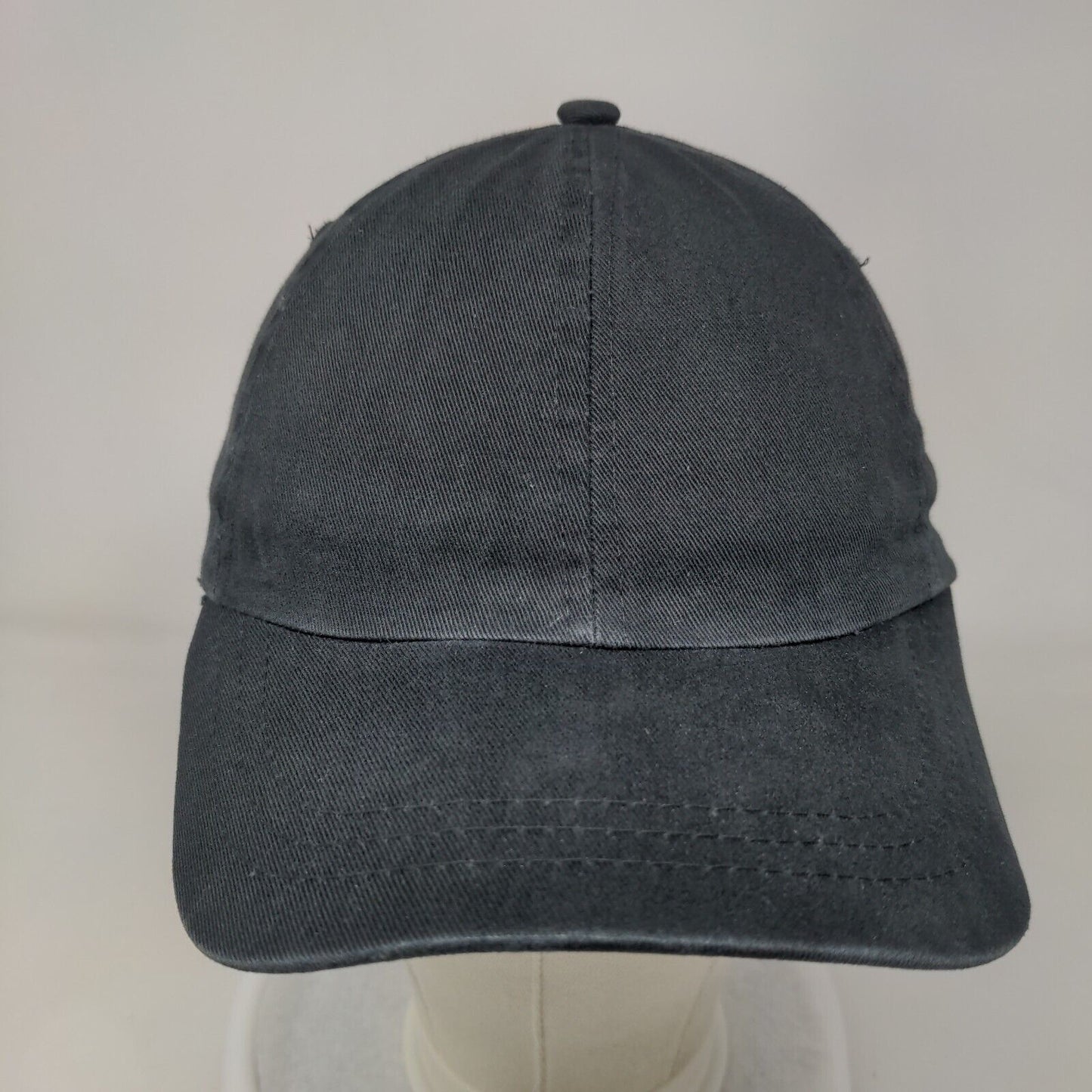 Unbranded Strapback Hat Black One Size Adjustable Blank Solid 6 Panel