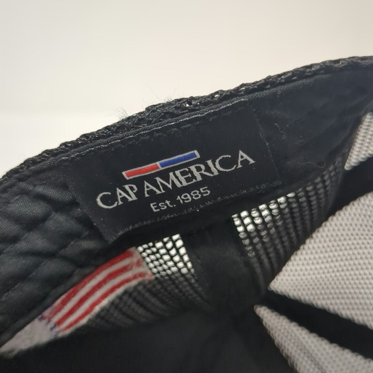 Cap America Trucker Hat Black One Size ACCO Engineered Systems Patch USA Flag