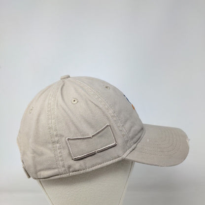 Irby Strapback Hat Tan One Size Adjustable Embroidered Distressed Geiger