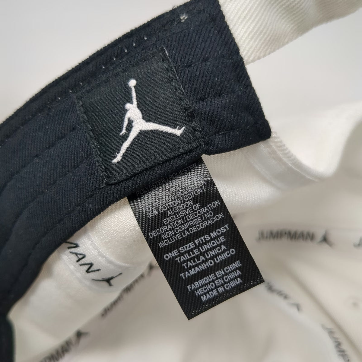 Jordan Baseball Cap White One Size Tonal Jumpman Logo Slideback Adjustable Hat