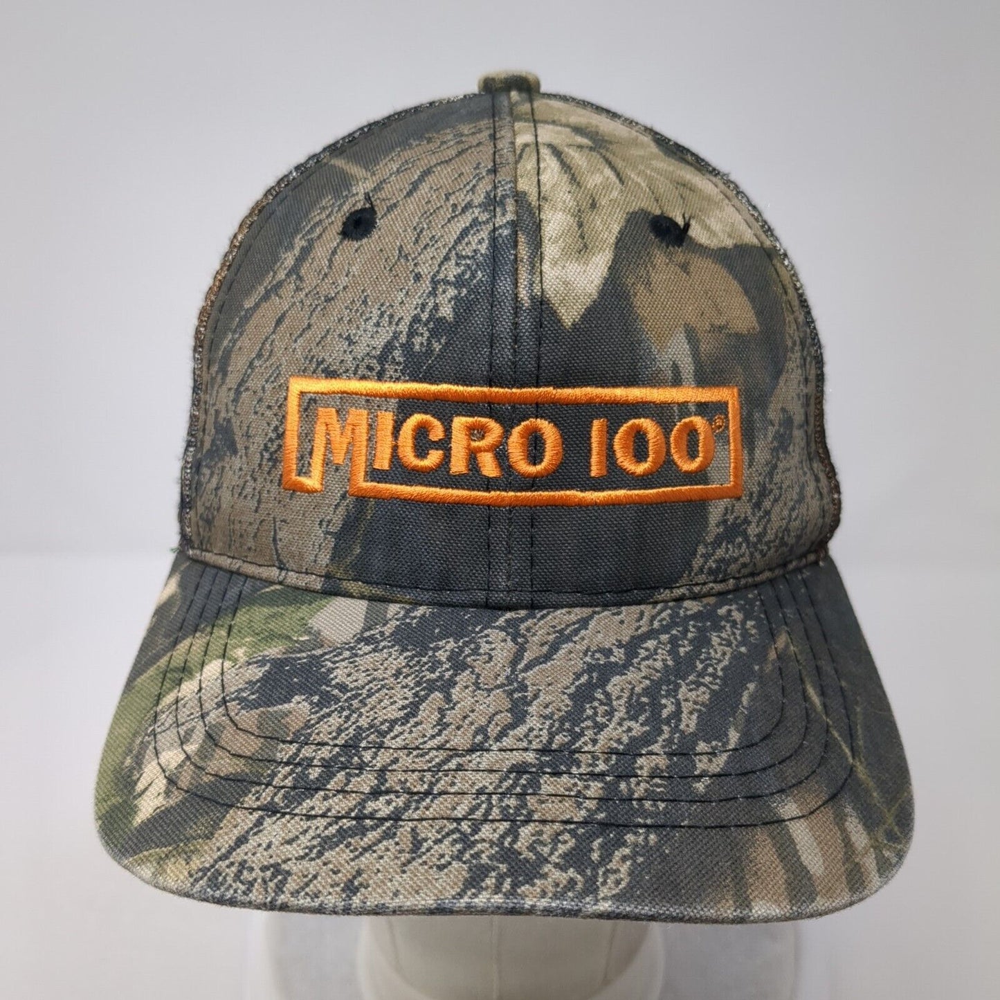 Micro 100 Strapback Trucker Hat Camouflage OS Adjustable Mesh Back OC Sports