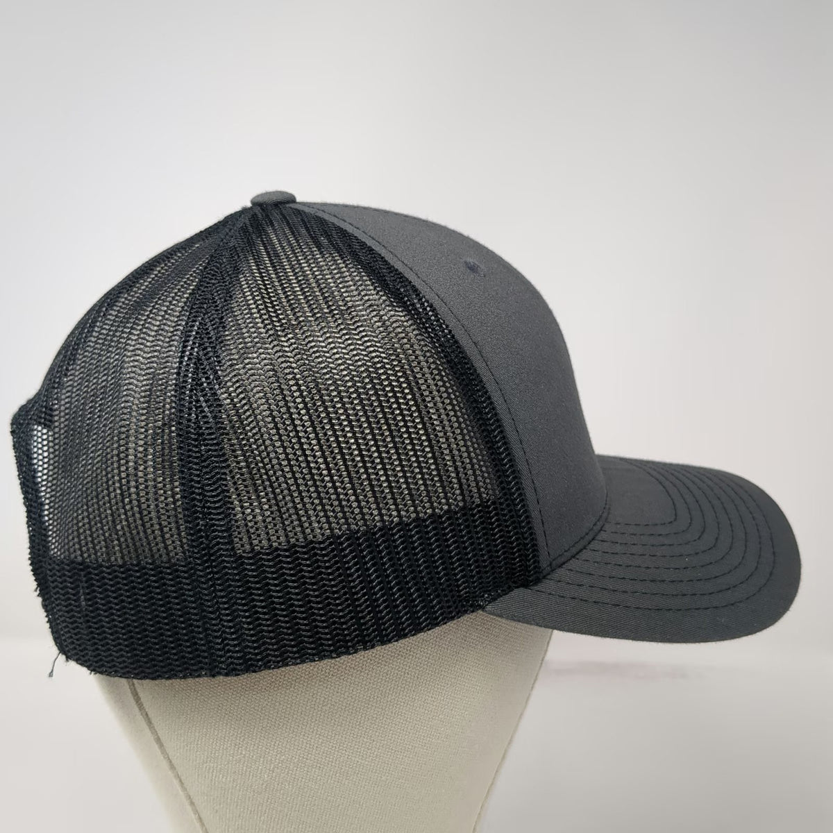 Richardson Trucker Hat Gray One Size Mesh Back TRU Mountain Pine Tree Snapback