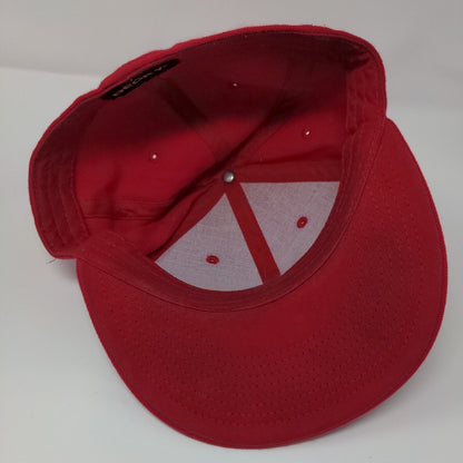 Decky Fitted Hat Red One Size Solid 6 Panel Vent Holes Blank