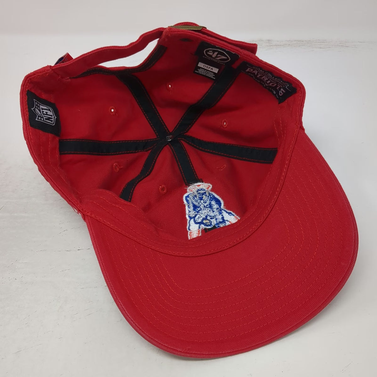 New England Patriots NFL '47 Red One Size Throwback Mascot Slideback Cap Hat