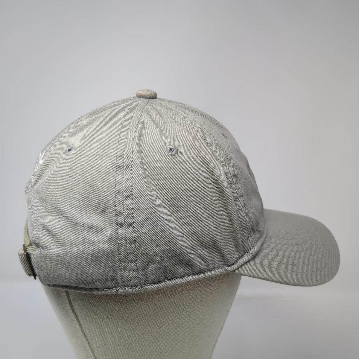 Adidas Baseball Cap Gray One Size Trefoil Logo Cotton Slideback Embroidered Hat
