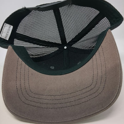 Strata Trucker Hat Gray Black One Size Mesh Snapback Golf Logo Graphic Print