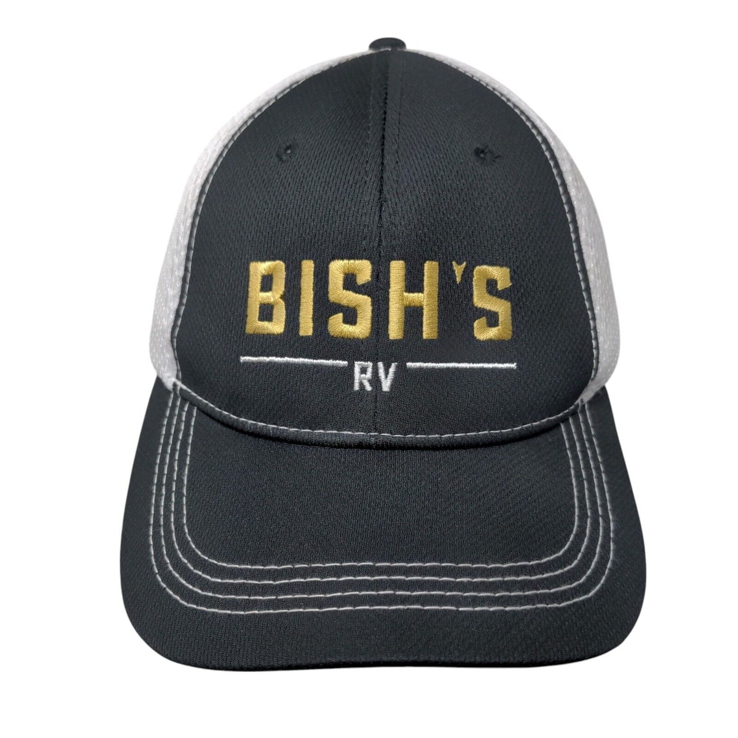 Bish's RV Snapback Mesh Back Hat Black One Size Adjustable Embroidered