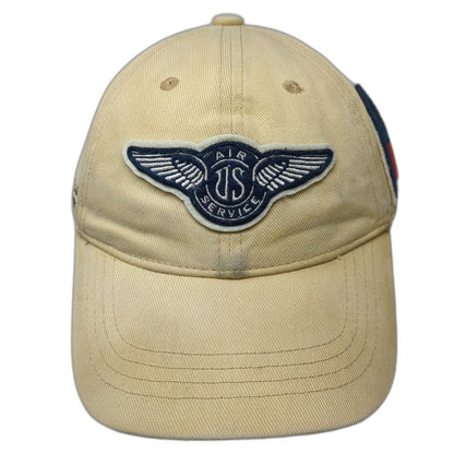 Red Canoe Baseball Cap Beige One Size US Air Service Jet Blast Warning Hat