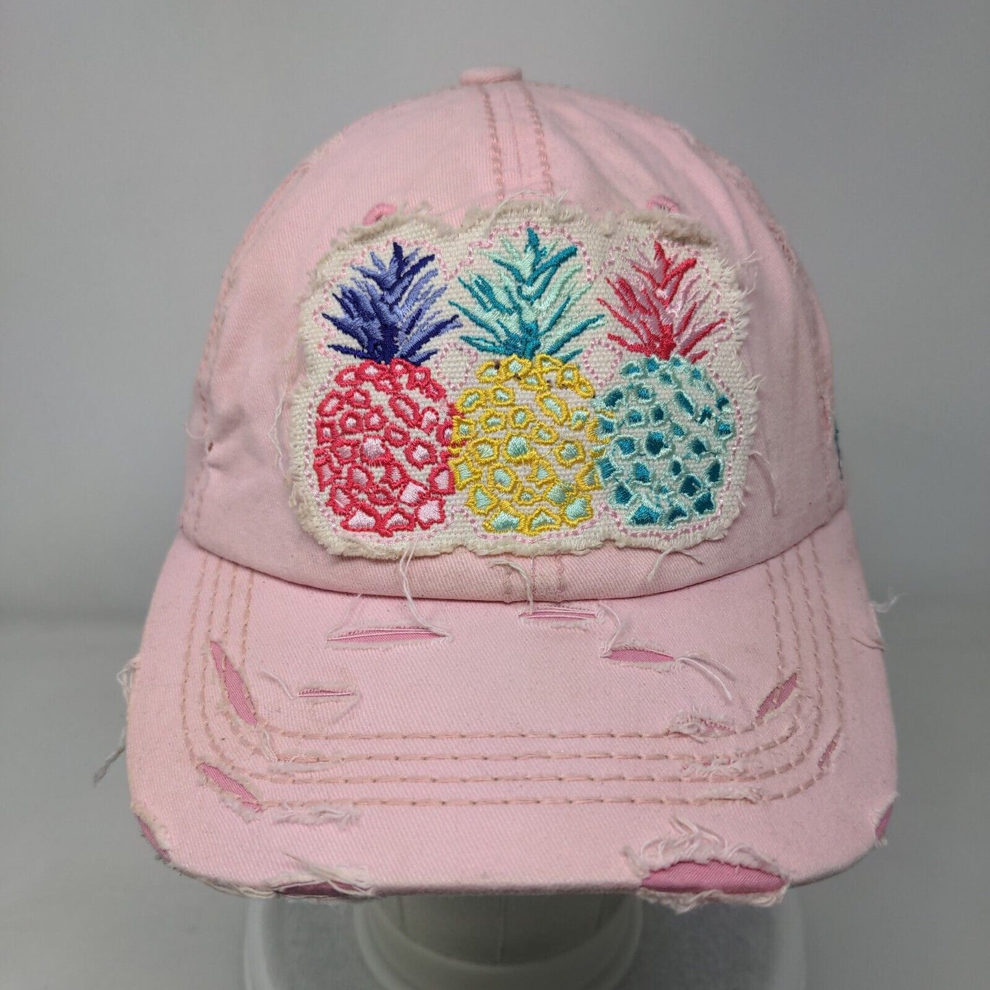 Pineapple Hello Summer Strapback Hat Pink One Size 4350 District