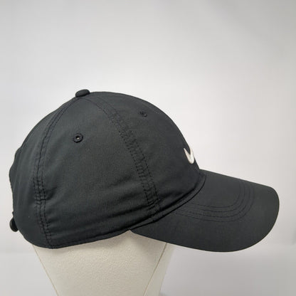 Nike Swoosh Strapback Hat Black One Size Embroidered Adjustable Solid