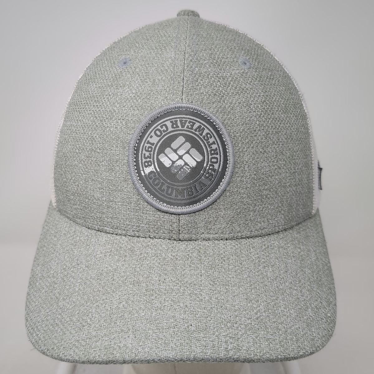 Columbia Trucker Hat Gray One Size Snapback Mesh Back Sportswear Co Logo Patch