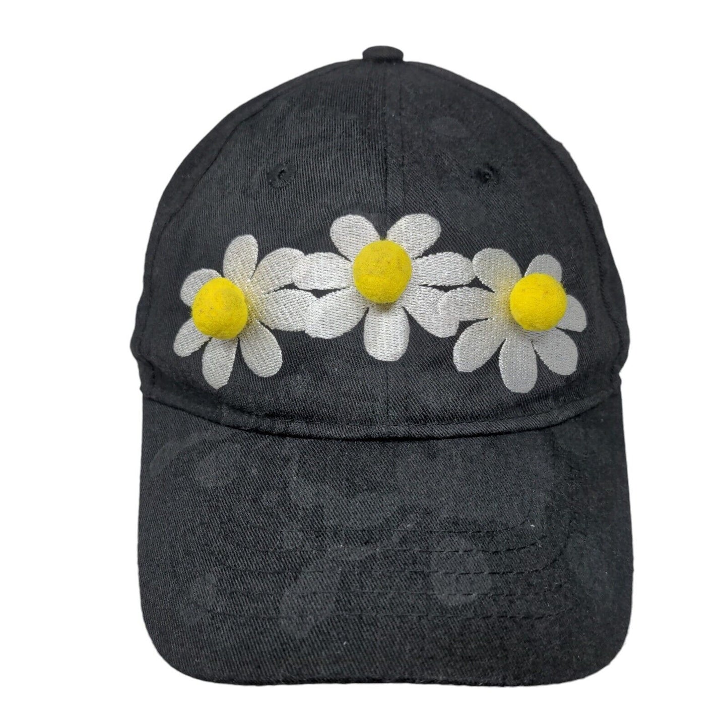 Daisy Strapback Hat Black One Size Adjustable 6 Panel Wonder Nation