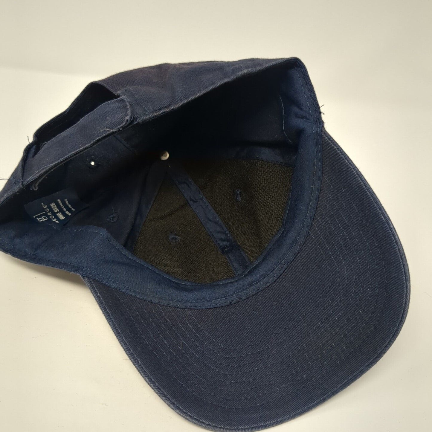 George Strapback Hat Blue One Size Adjustable Vented Holes 6 Panel Blank