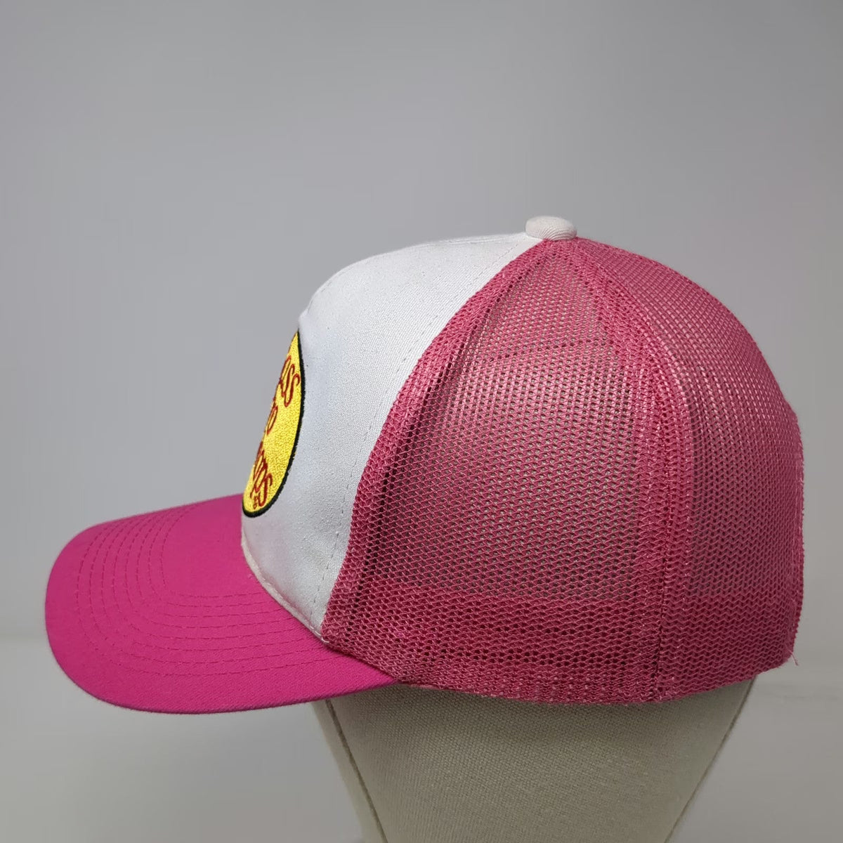 Bass Pro Shops Trucker Hat Pink One Size Mesh Snapback Bass Fish Graphic