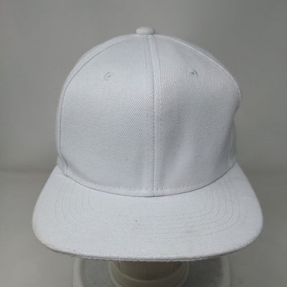 Unbranded Snapback Hat White One Size Adjustable Solid Blank 6 Panel