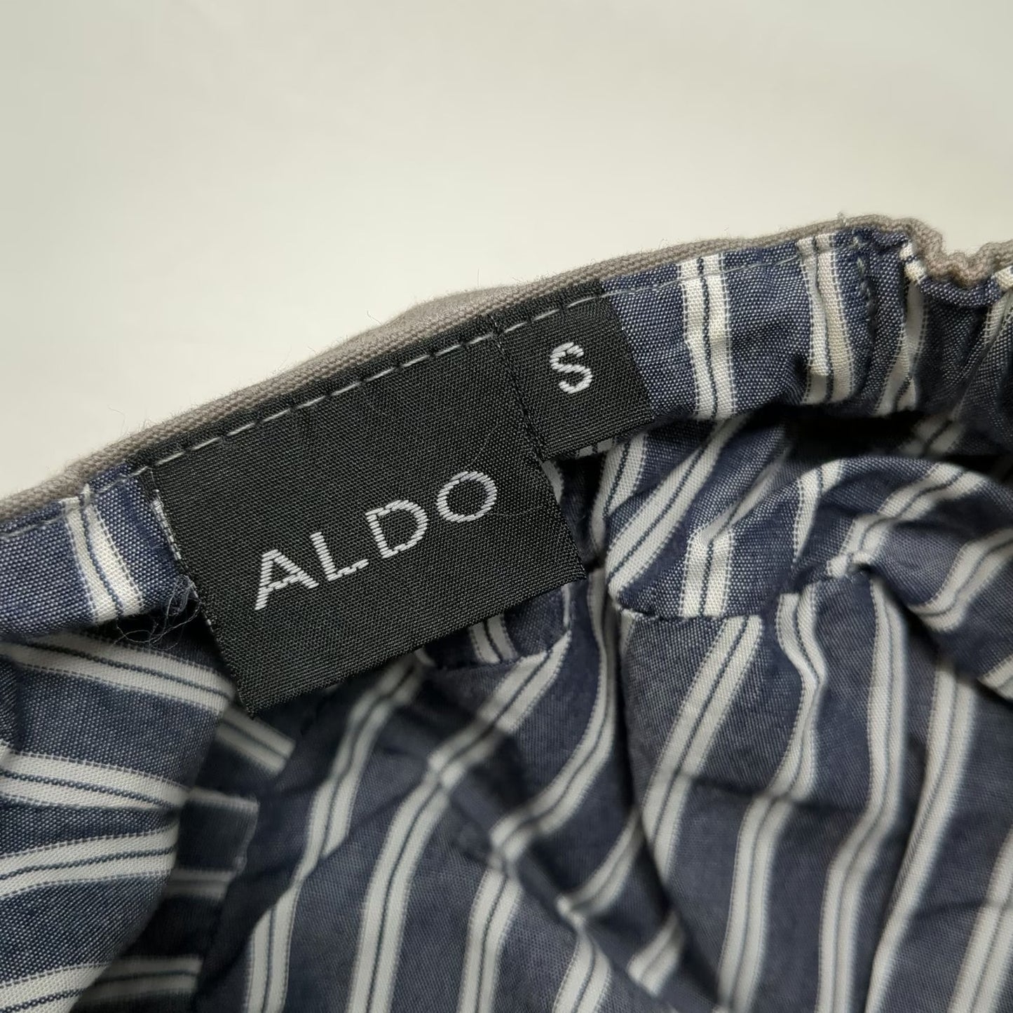 ALDO Army Cap Beige S 100% Cotton Striped Lining Elastic Back Lightweight Hat