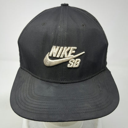 Nike SB Trucker Hat Black One Size Laser Perforated Snapback Flat Brim Logo