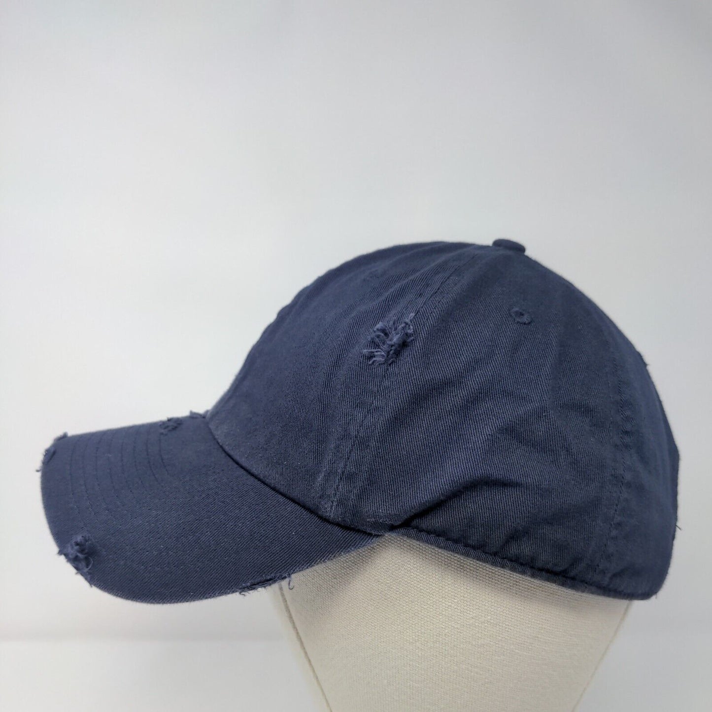KB ETHOS Slideback Hat Blue OSFA Adjustable Solid 6 Panel Distressed