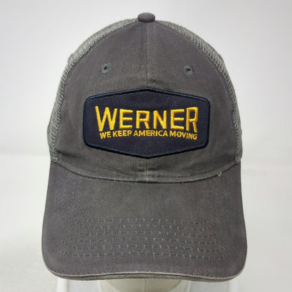 Werner Baseball Cap Gray One Size Mesh Back Patch Drive Werner Trucking hat