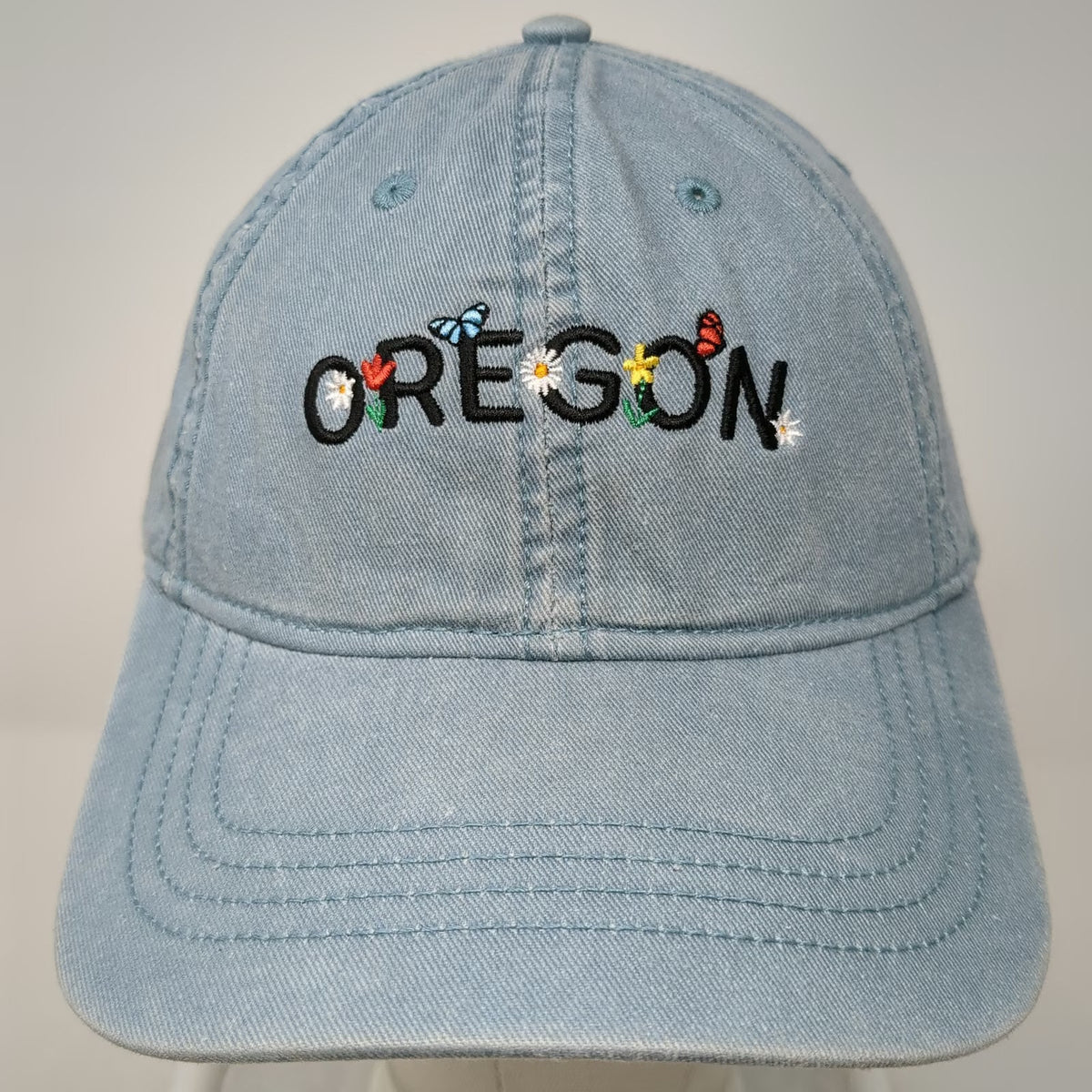Home Free Baseball Cap Blue One Size Oregon Floral Embroidery Slideback Hat