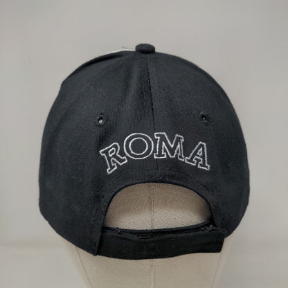 ROMA Strapback Hat Black One Size Adjustable Embroidered Patriotic 6 Panel