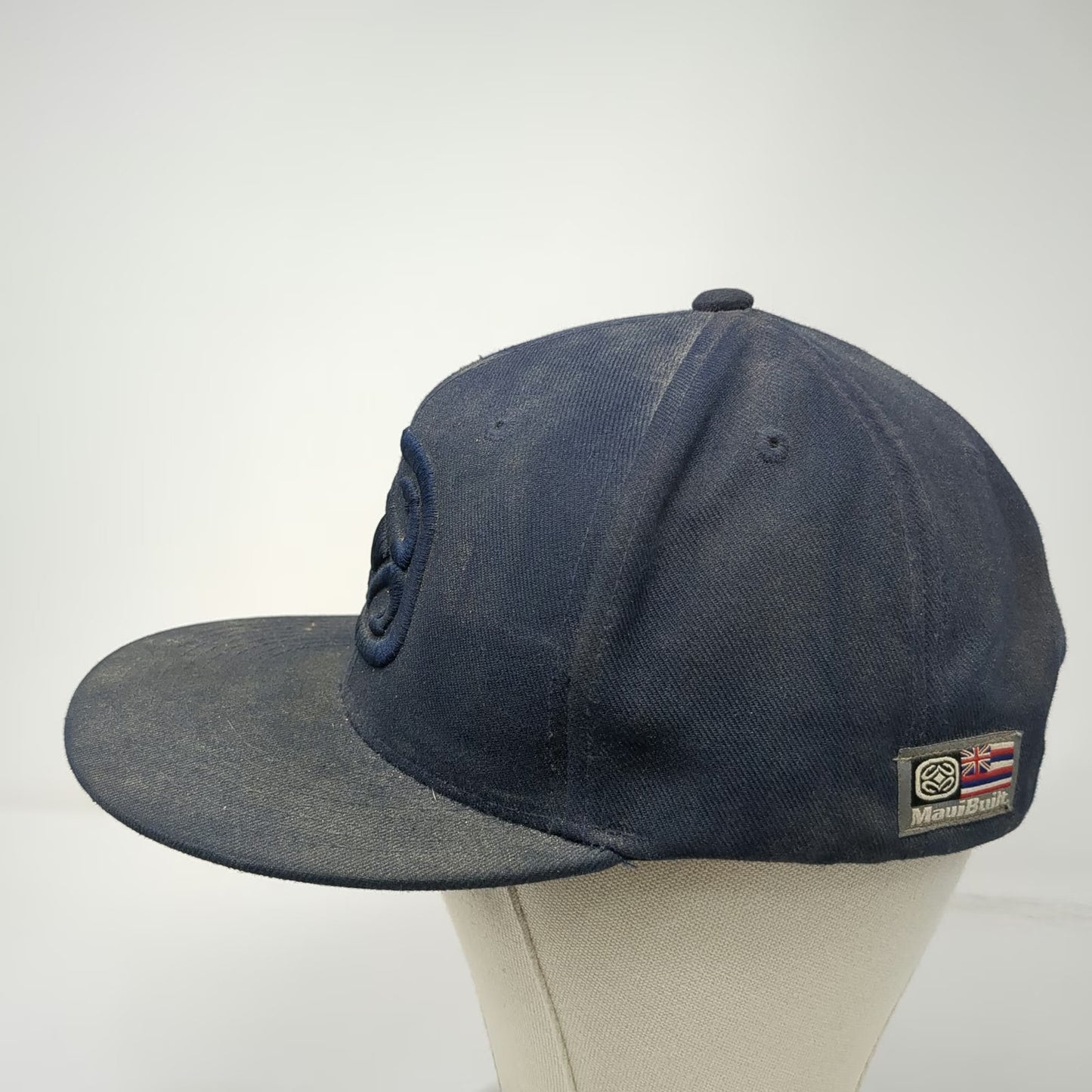 MauiBuilt Snapback Blue One Size Polyester Flat Brim Hawaii Flag Tonal Logo Hat
