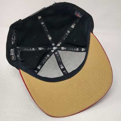 New Era NFL San Francisco 49ers Snapback Hat Black Red One Size Gold Undervisor