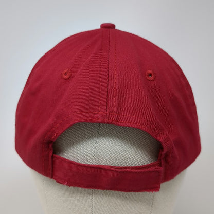 Port & Company Baseball Cap Red One Size Front Sight Logo Cotton Strapback Hat