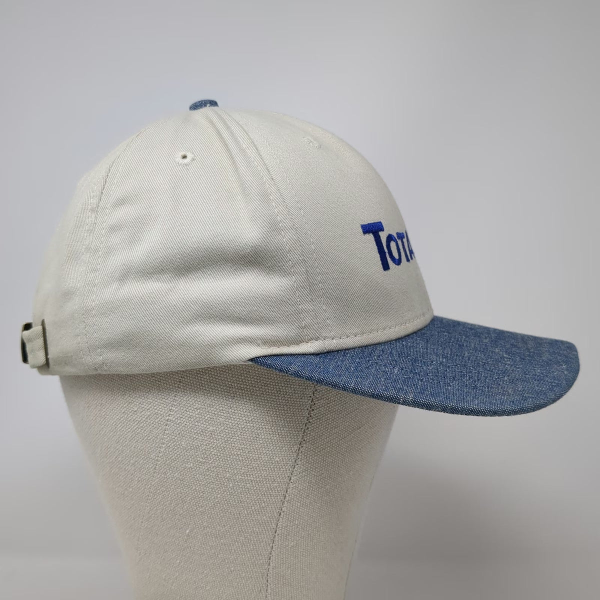 New Jersey Headwear TotalTel Baseball Cap Beige Blue One Size Denim Brim USA Hat