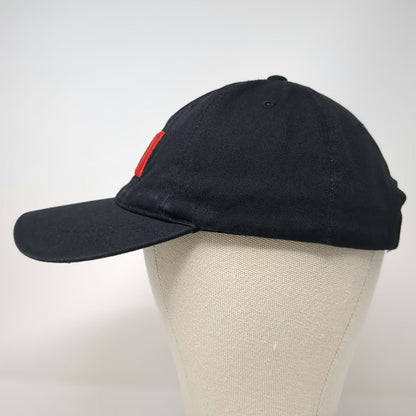 PIBI Red Puff Embroidery Black Baseball Cap Hat One Size Adjustable Strapback