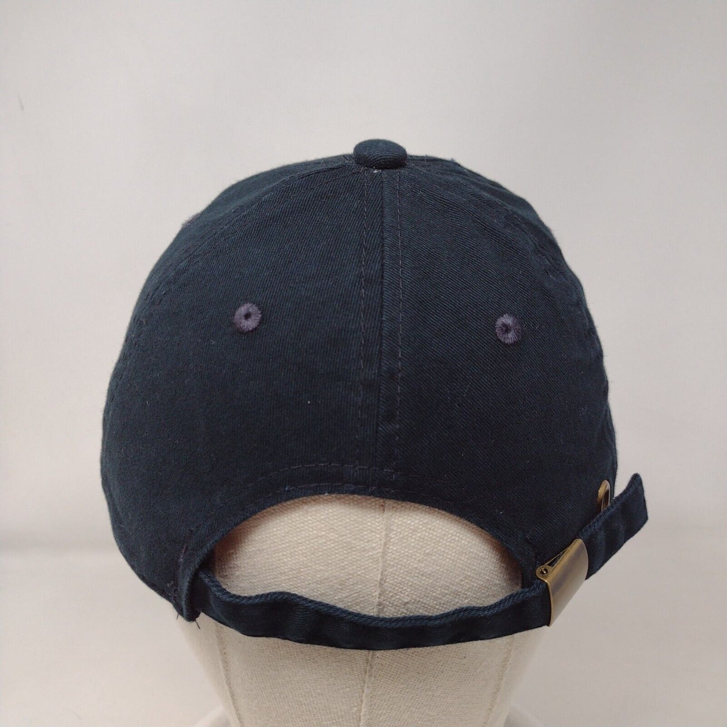 Unbranded Slideback Hat Black One Size Adjustable Vented Holes 6 Panel Blank