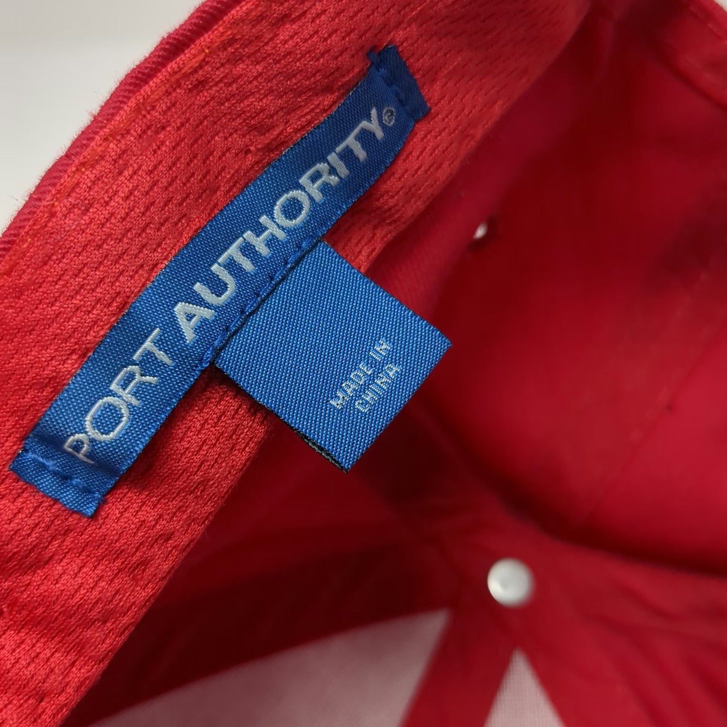 Port Authority Baseball Cap Red One Size Strapback StreetBond Logo hat Cotton