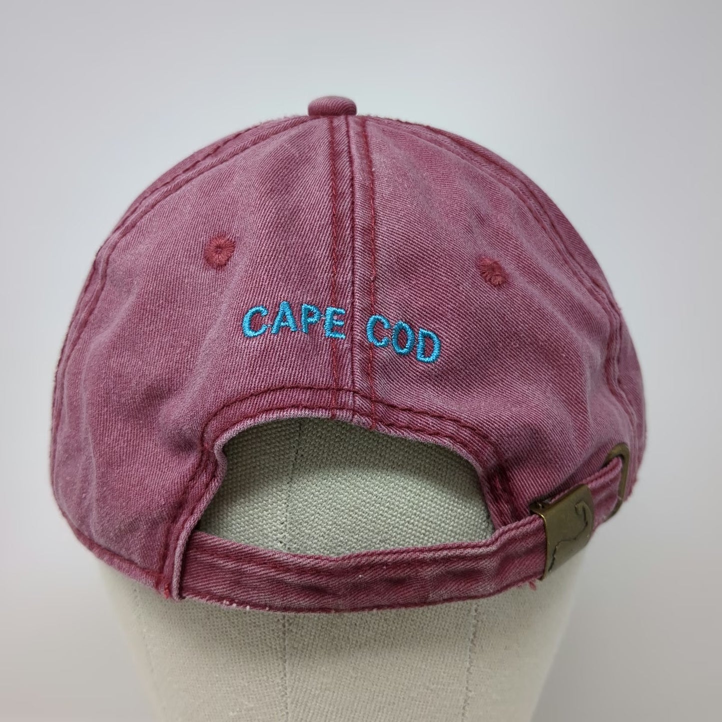 Baseball Cap Red Blue One Size Cape Cod Map Embroidered Hat Slideback Strap