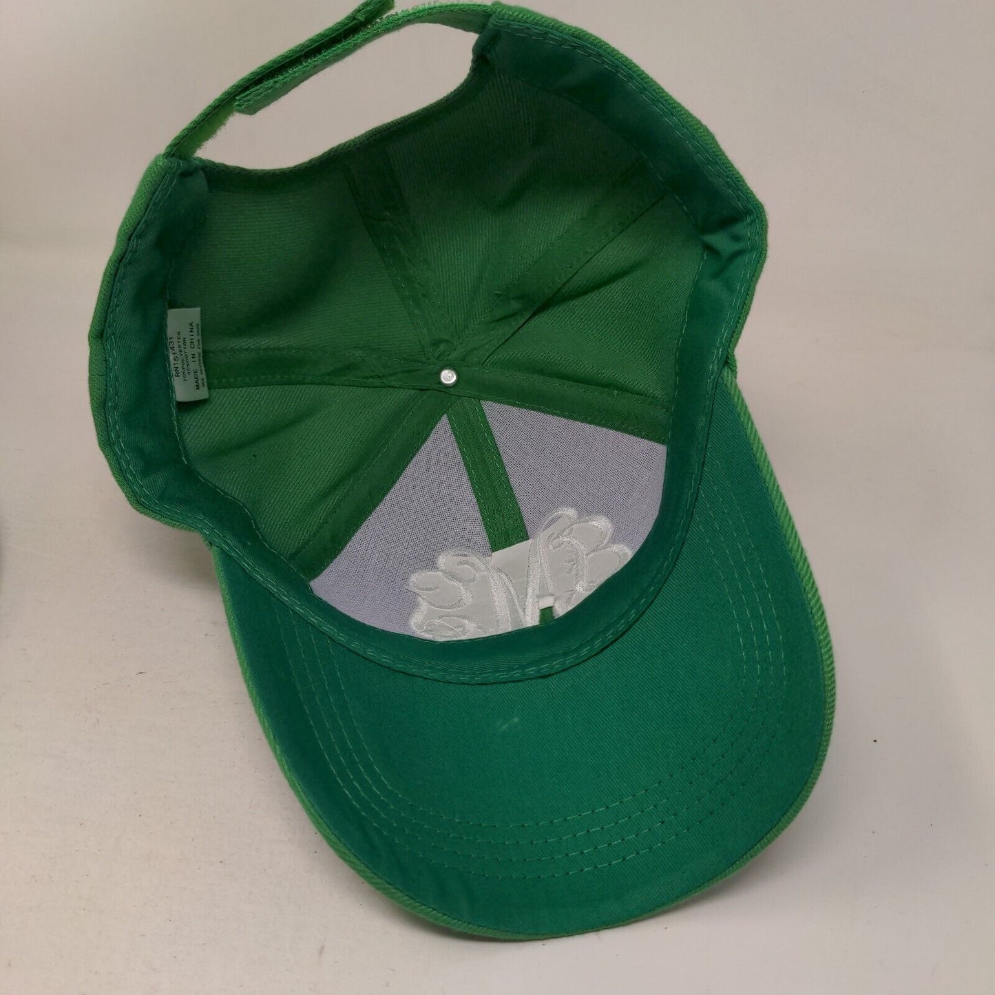 Monogram Strapback Hat Green One Size Adjustable Embroidered 6 Panel