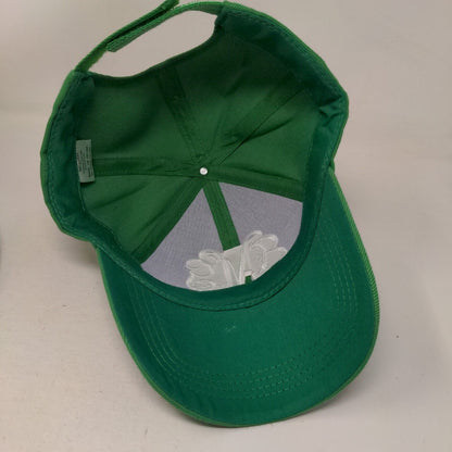 Monogram Strapback Hat Green One Size Adjustable Embroidered 6 Panel