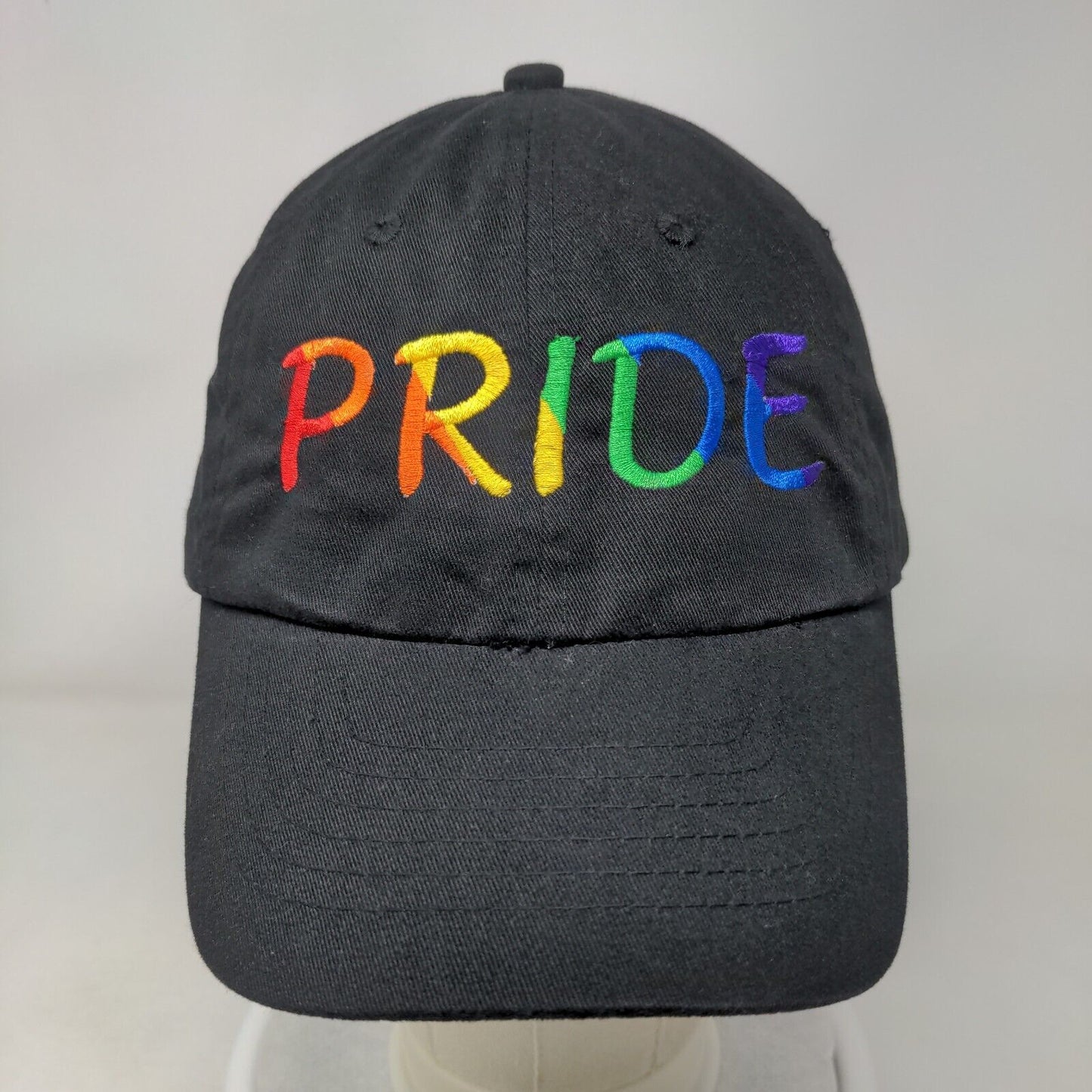 Pride Slideback Hat Black OSFA Adjustable Embroidered Logo 6 Panel zKapz