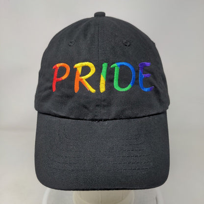 Pride Slideback Hat Black OSFA Adjustable Embroidered Logo 6 Panel zKapz