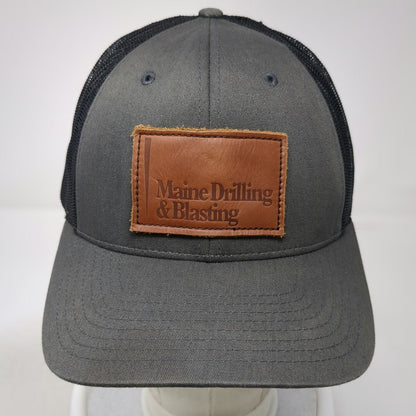 Richardson Trucker Hat Gray Black L Snapback Maine Drilling Blasting Leather
