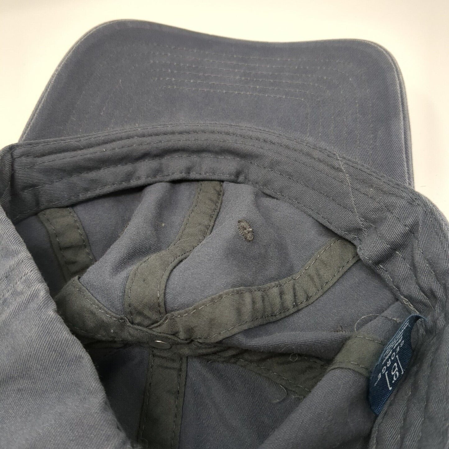 George Slideback Hat Blue One Size Adjustable Blank Solid Vent Holes