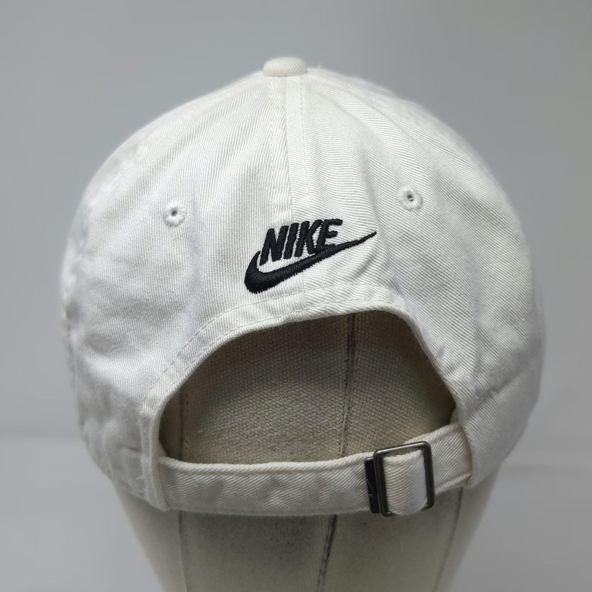 Nike Baseball Cap White One Size Just Do It Swoosh Logos Cotton Slideback Hat