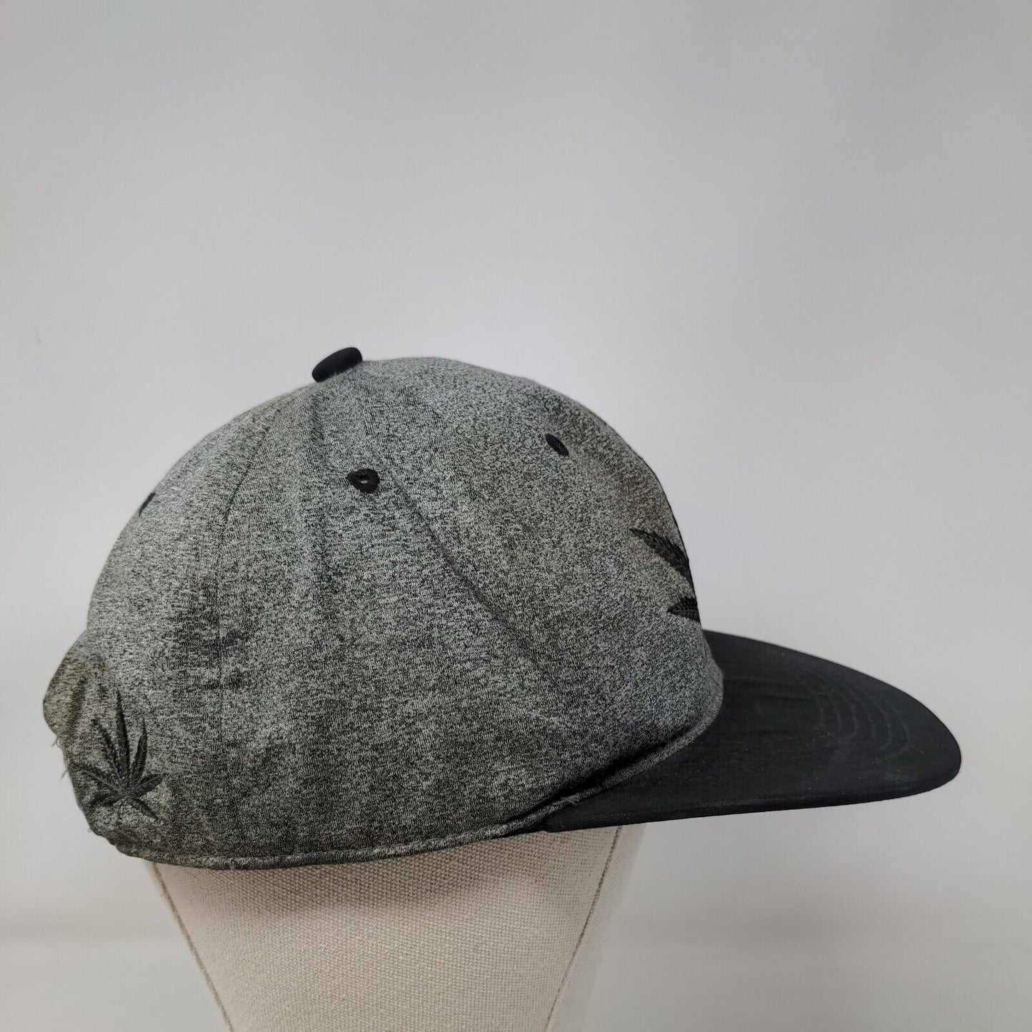 Marijuana Weed Logo Hat Cap Gray Black Embroidered 100% Polyester