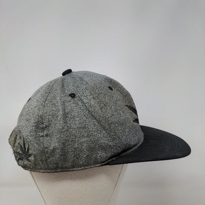 Marijuana Weed Logo Hat Cap Gray Black Embroidered 100% Polyester