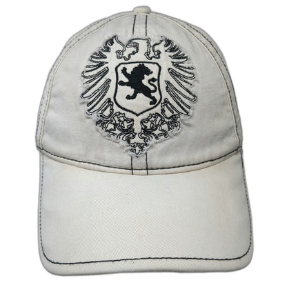 Express Baseball Cap White One Size Heraldic Lion Crest Contrast Stitch Hat