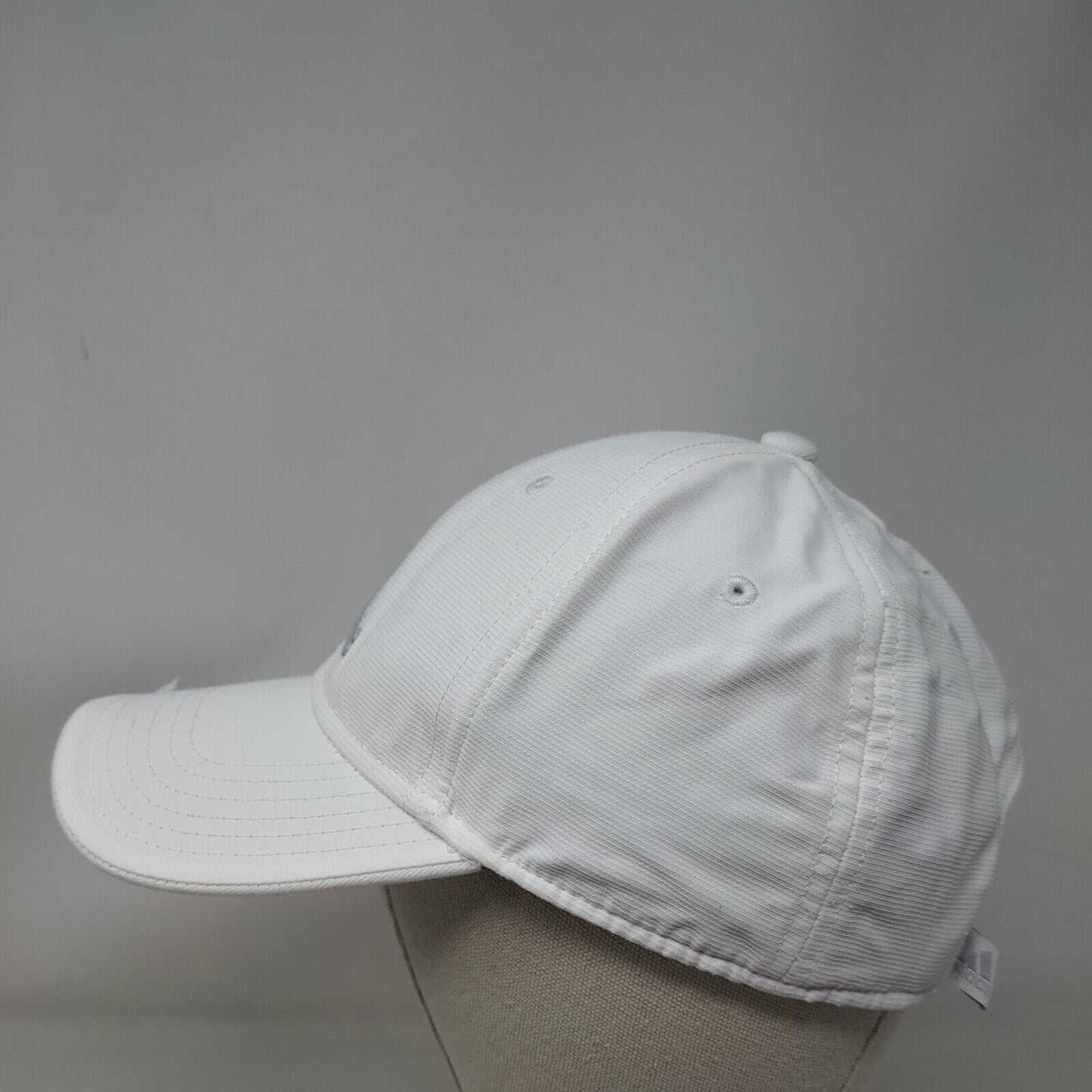 Adidas 3 Stripes Strapback Hat White One Size Adjustable Solid 6 Panel