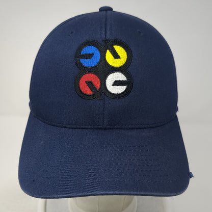 Quad Fitted Hat Blue XL Embroidered Logo Solid Flexfit Port Authority