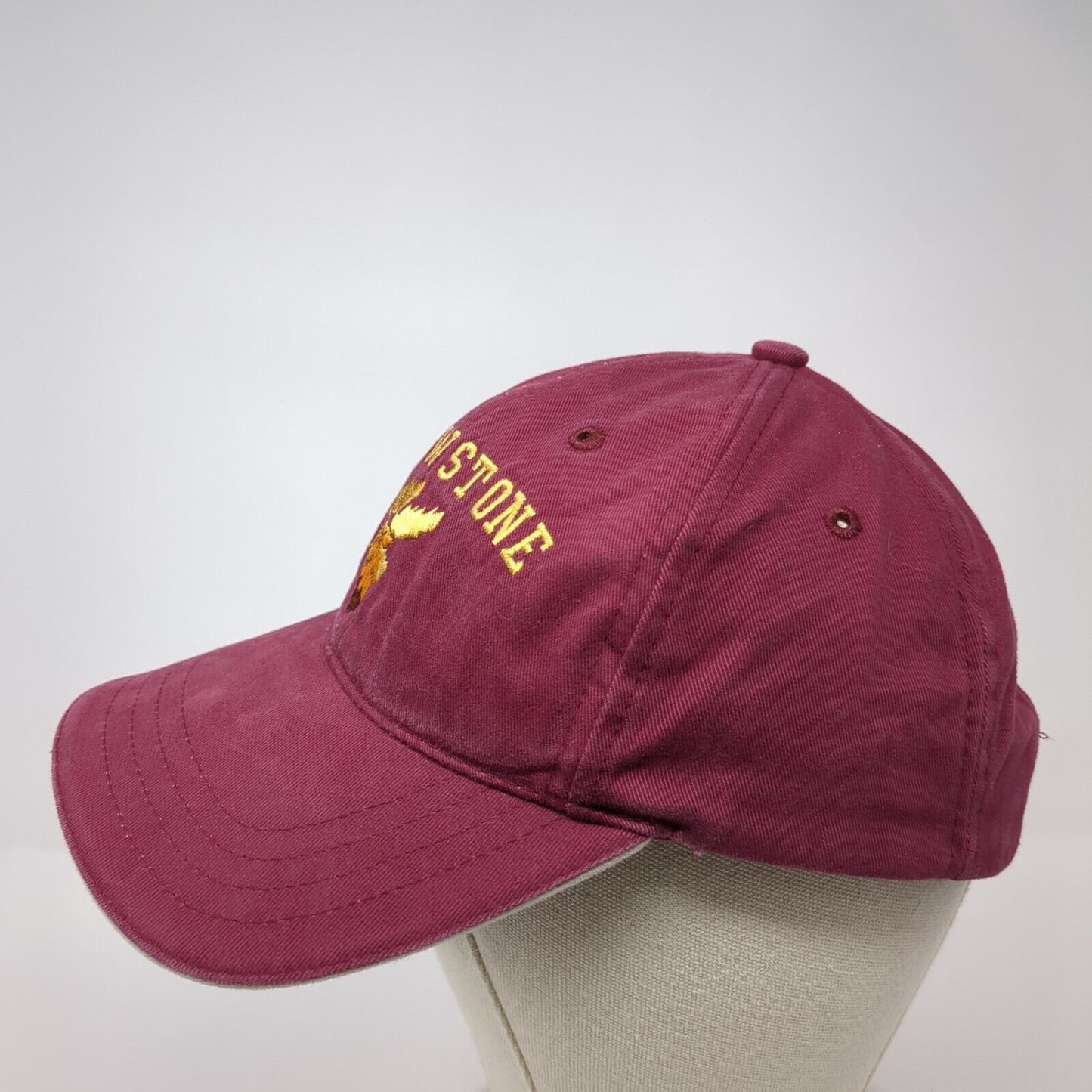Yellowstone Moose Slideback Hat Red One Size Adjustable Solid Sherry