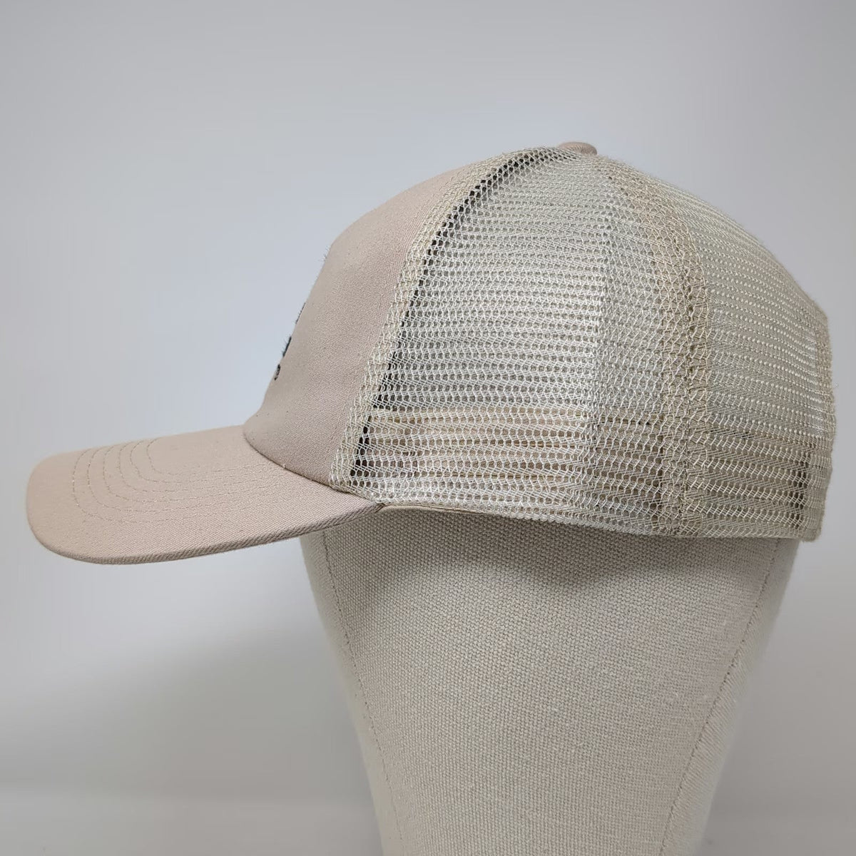 Hit Trucker Hat Beige One Size Launch Pad Logo Mesh Snapback Cap Graphic Cotton