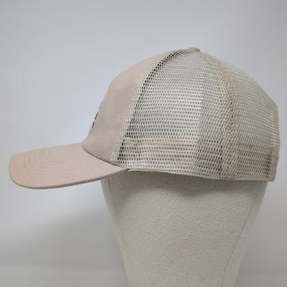 Hit Trucker Hat Beige One Size Launch Pad Logo Mesh Snapback Cap Graphic Cotton