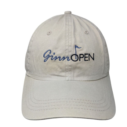 Ginn Open Slideback Hat Tan One Size Classic Cut Embroidered Ahead Vintage